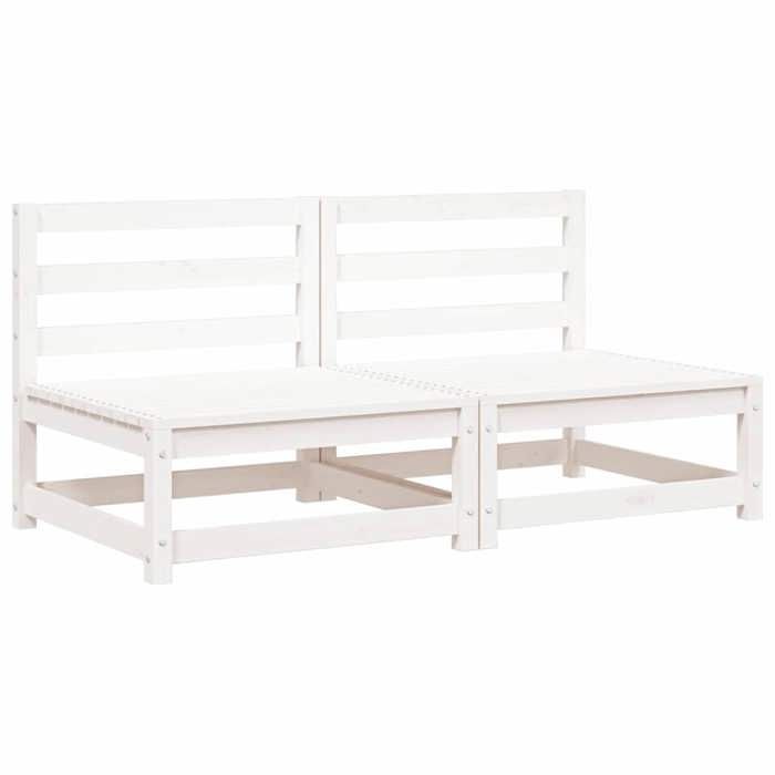 VidaXL Canapés de Jardin sans Accoudoirs 2 pcs, Sièges avec Dossier, Meubles de Terrasse Patio Arrière-cour Extérieur, Blanc 837922