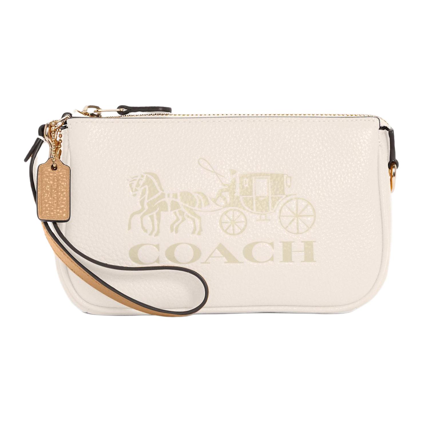 

Coach Nolita 19 Classic Horse And Carriage Print Strapless Refined Pebble Leather Wristlet Handbag Small Women Handbag Off-white C4653-IMSQQ Basic Set (Bag+Dust Bag)