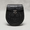 Waist Pouch with Metal Clasp PU Leather Embossed Fanny Pack Compact