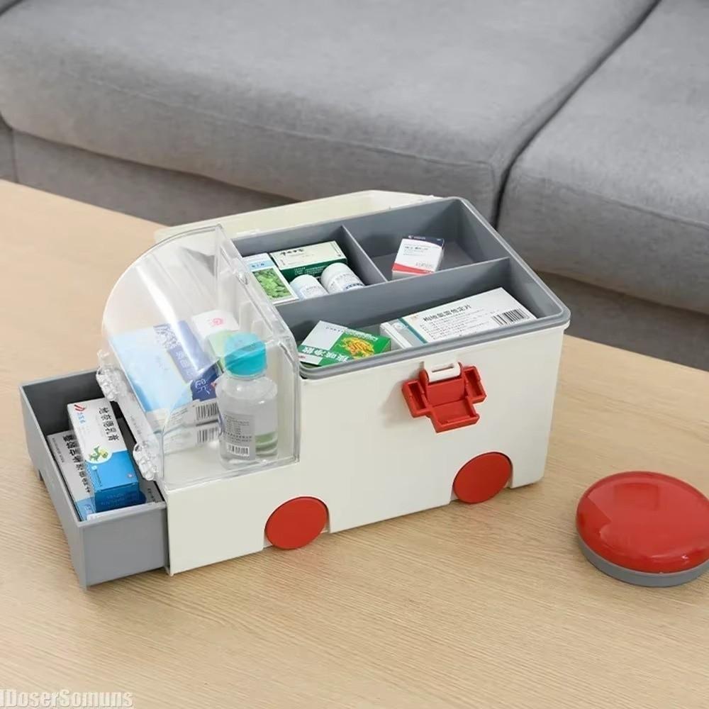 Ambulance Shape Sundries Storage Boxs Large Capacity Pill Box Case  Medical Classification