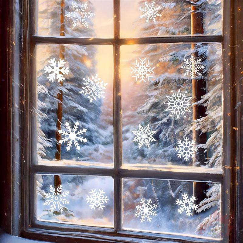 50Pcs/Set White Snowflakes PET Stickers Waterproof DIY Fashion Doodle Decals Stickers