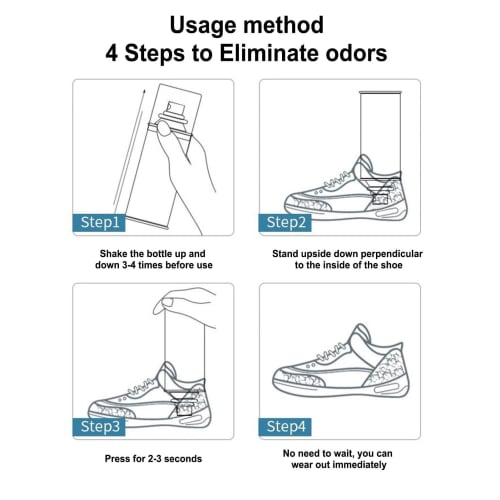 Foot Spray for Eliminating Foot Odors and Shoe Odors | Natural Multi-Purpose Shoe Spray with Ionic Silver, 100ml, Shoe Freshener for All Types of Foot