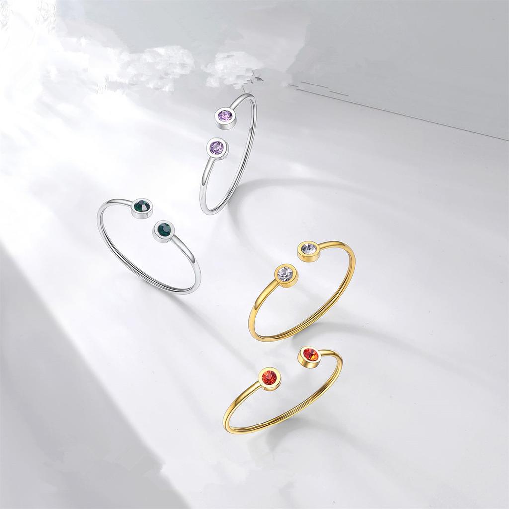Women's Personalized and Simple Stainless Steel Wire Bracelet/choker with December Birthstone