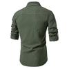 New Spring Men's Fashion Printed Long Sleeve Shirt Casual Versatile Daily Wear Top