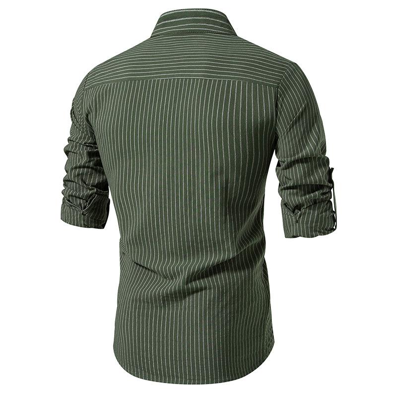 New Spring Men's Fashion Printed Long Sleeve Shirt Casual Versatile Daily Wear Top