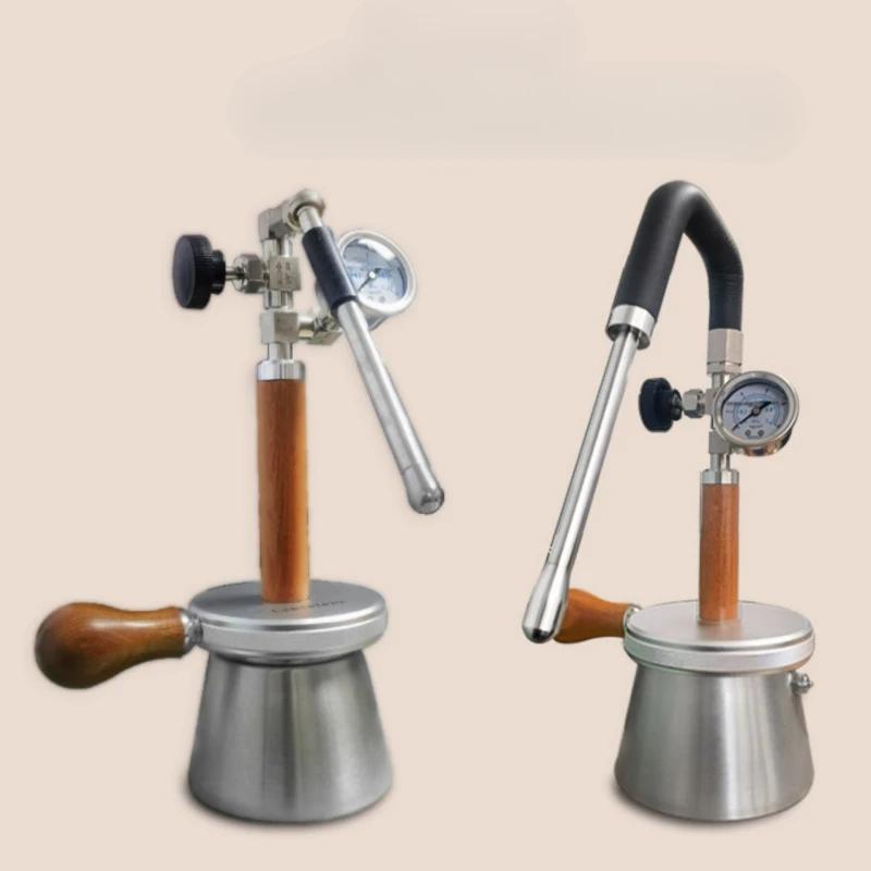 Nerezový hrnec 350 ml Pěnič mléka Pneumatický kávovar Parní pěnič mléka Kempingové zařízení pro latte art