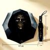 Dark Skull 8 Ribs 3Fold Black Glue Uv Protection Umbrella Sun Protection Rainproof Compact Folding Umbrella For Travel Daily Use C923680