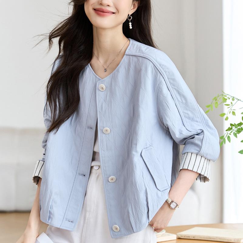 

Women s Petite Slimming Short Jacket - Korean Style, Spring & Autumn, Perfect for Sophisticated Middle-Aged Mothers Extra Large абрикосовий