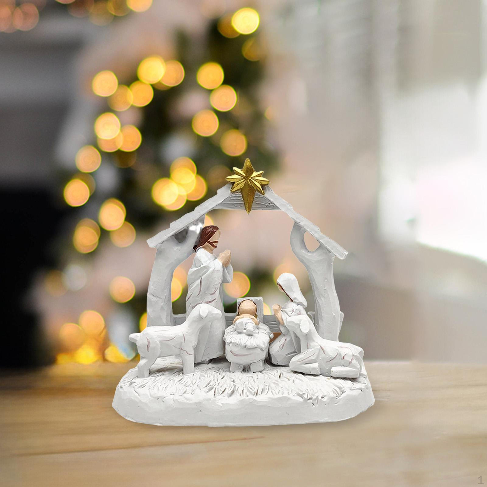 

Jesus Manger Ornament Decor Creative Desk Figurine Crafts Nativity Scene for