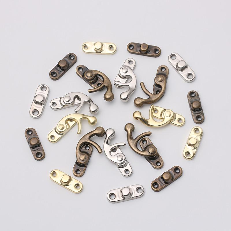 10 SZT/worek Vintage Metalowe Okucia Meblowe Drewniane Pudełko Skórzana Torba Okucia Dekoracyjne Zatrzaski Zamykające Zamek Kłódka Hasp Ze Śrubami