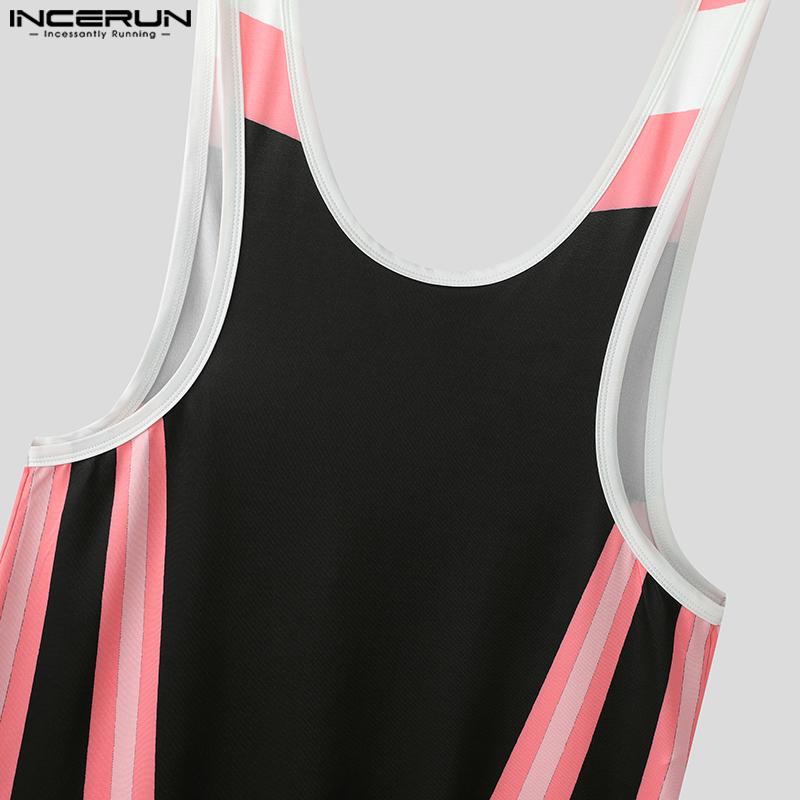 INCERUN Pánské Popruhy Bez Rukávů Potisk Písmen Přiléhavé Kombinézy Romper Body