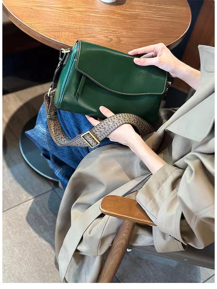 Women's Genuine Leather Crossbody Shoulder Bag - 2025 Versatile Large-Capacity Underarm Bag