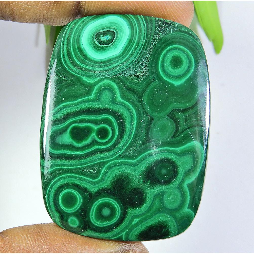 VERY RARE~Natural Green Malachite Cushion Cabochon Loose Gemstone 33X46X03MM SK-460