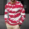 Herbst und Winter Herren 3D-Druck Rundhals Langarm T-Shirt