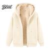 Thermal Winter Coat Jacket Hoodie Coat Fleece Zipper Sweatshirt Unisex Full Lined Autumn Hood Long