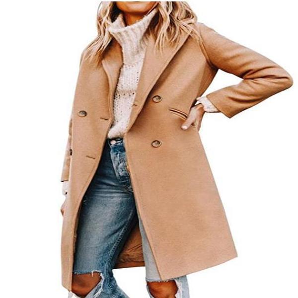 

Новое модное шерстяное женское пальто средней длины EBay Coat