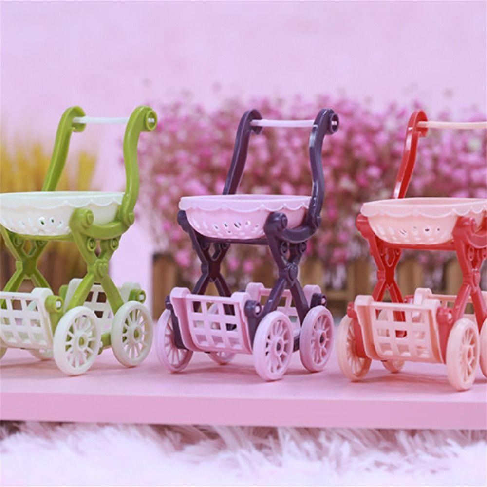 Supermarket Handcart Trolley Dollhouse Furniture Supermarket Shopping Basket Dollhouse Accessories