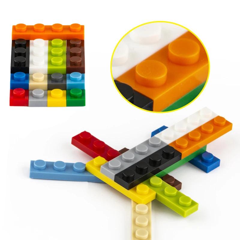 40Pcs MOC Compatible Assembles Particles Plate 3710 1x4 for Building Blocks Parts DIY Enlighten Bricks Educational Tech Toys