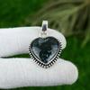 Natural Solar Moss Agate Gemstone Pendant 925 Sterling Silver Indian Jewelry