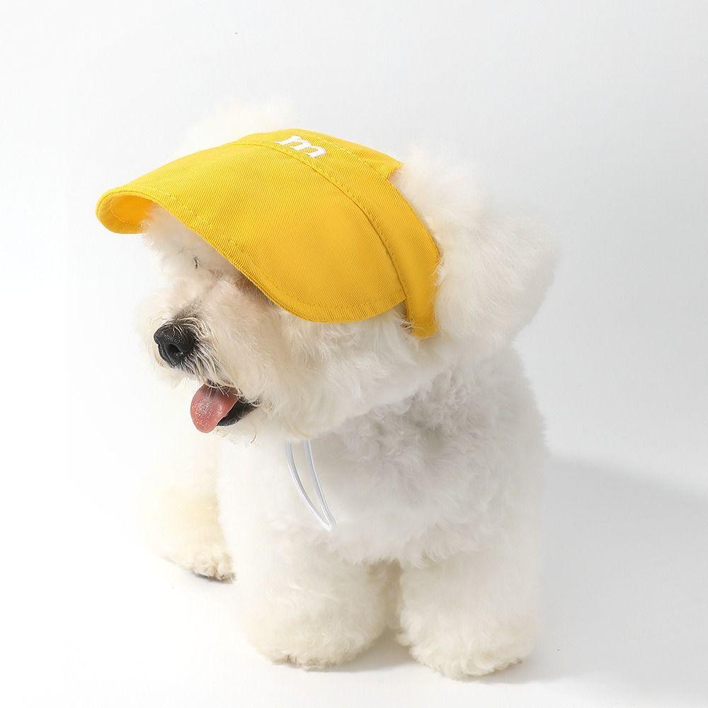 M Letter Embroidery Dog Sunshade Adjustable Cat Sunscreen Hat Pet Accessories Dog Sun Hat  Outdoor