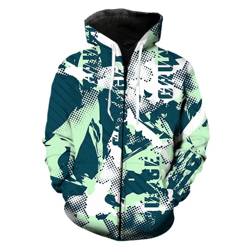 3D Colourful Letter Graffiti Print Hoodie Men's Sweatshirt Hooded Sweatshirt Fashion Pullover Hooded Sweatshirt