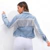 S177# Große Damden Jeansjacke mit Quasten-Patchwork - Neuer Stil Auf Lager