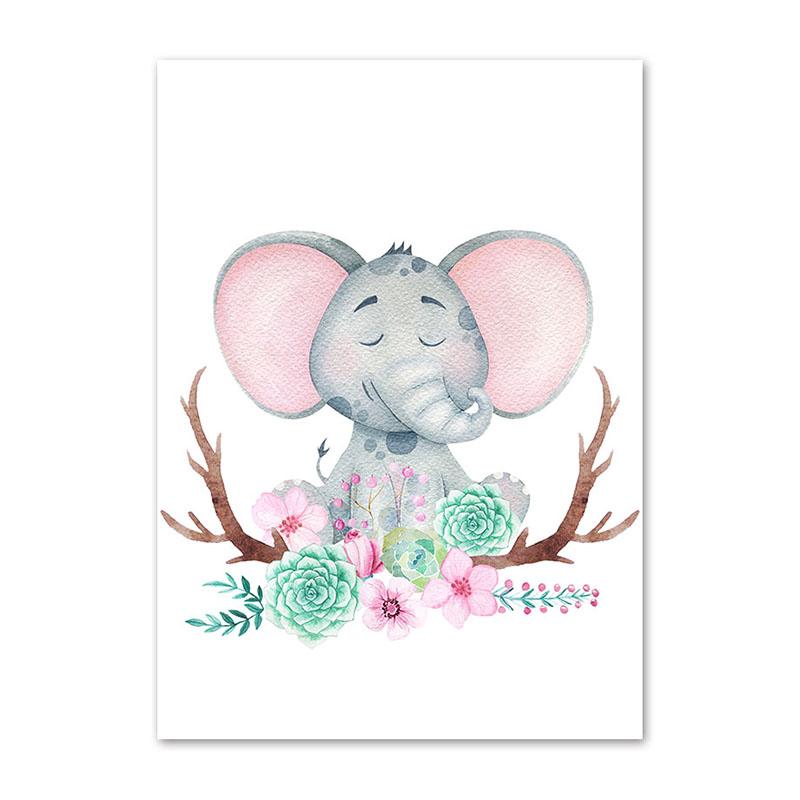 Cartoon Flower Animal DIY Diamond Painting Cross Stitch 5D Full Drill Mosaic Lion Fox Elephant Embroidery Kids Wall Room Decor