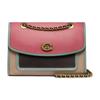 Parker 26 Color Block Leather Shoulder Bag Crossbody Chain Bag Tote Medium Women Bags Macaron-Pink Green Milk-Tea 75574-B4PWN