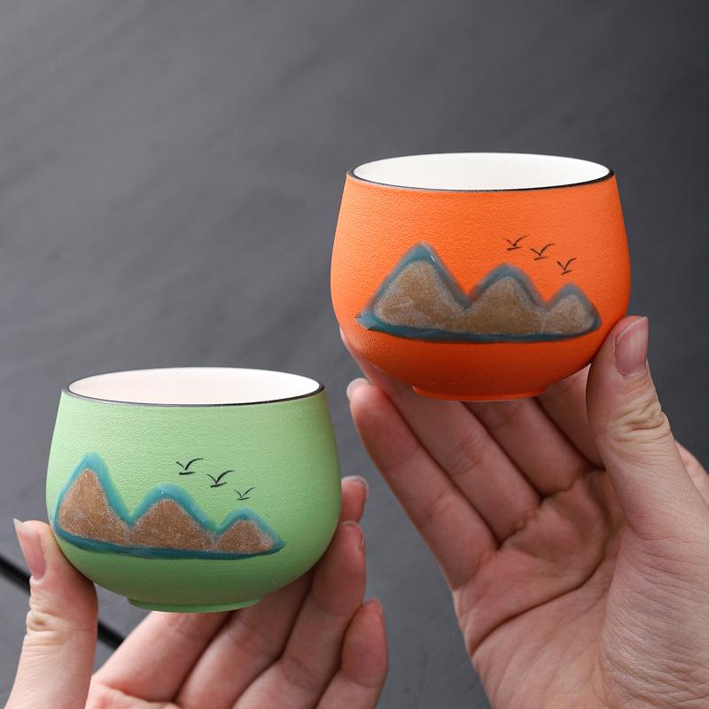 Guochao Hand-Painted Ten Thousand Li Rivers & Mountains Tea Set - Creative Gift Box with Tea Cups