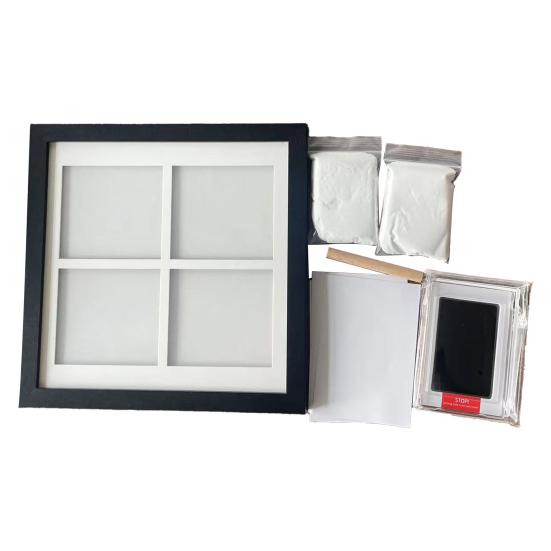 Paw Print Frame Kit for Dogs And Cats Wooden Pet Memorial Frame with Soft Paw Print Clay And Clean Touch Ink Pad DIY Impression Gifts for Pet Lovers