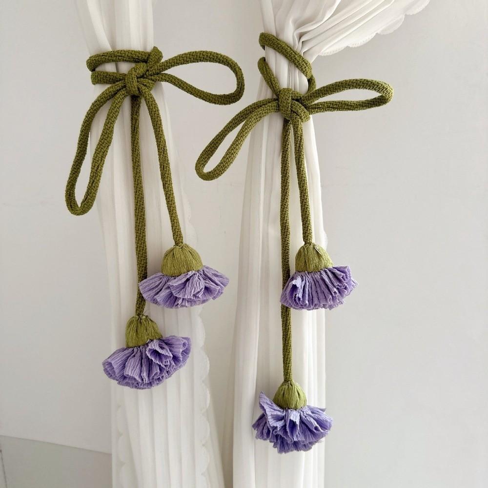 Beautifully Flowers Curtain Straps Adjustable Curtain Binding Carnation Curtain Tie Rope  Bedroom