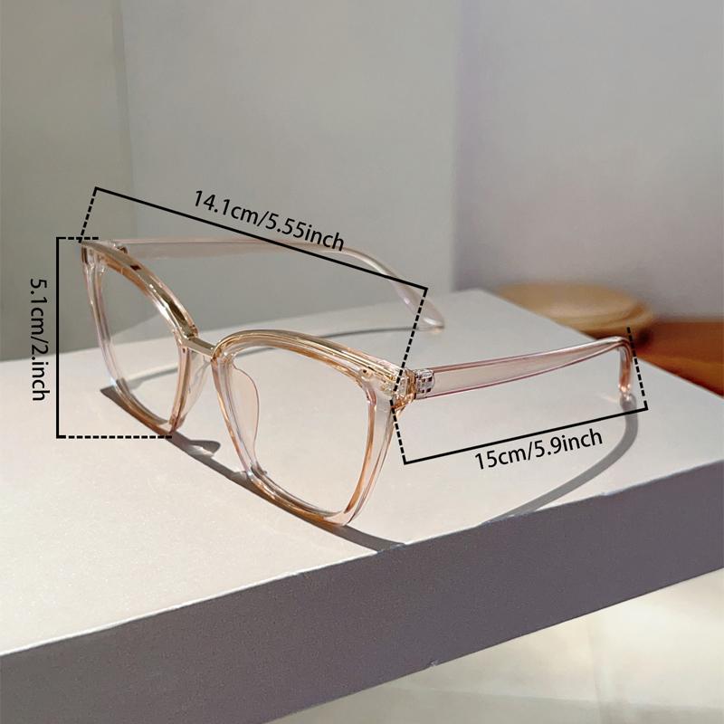 Oversized Cat Eye Glasses Women Fashion Vintage Candy Color Rim Eyewear Trendy Chic Design Blue Light Blocking Eyeglasses