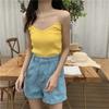 Korean Style Slim Fit Vertical Stripe Knit Vest - Women's Summer Solid Color Thin Strap Base Layer