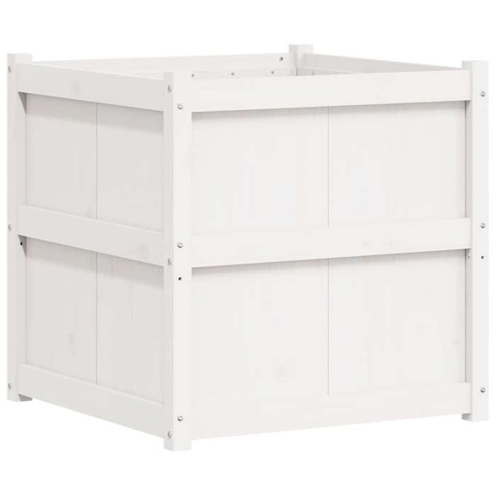 VidaXL Outdoor Planter White 70x70x70 Cm Solid Pine Wood 837435