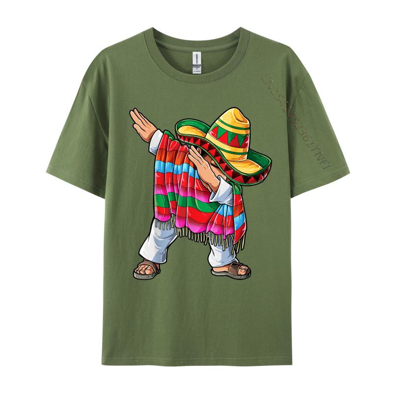 

Dabbing Mexican Poncho Cinco de Mayo Men Sombrero Dab Hot Sale Mens T Shirt Premium Cotton Family Tops Shirt Funny Men Tshirt 4XL