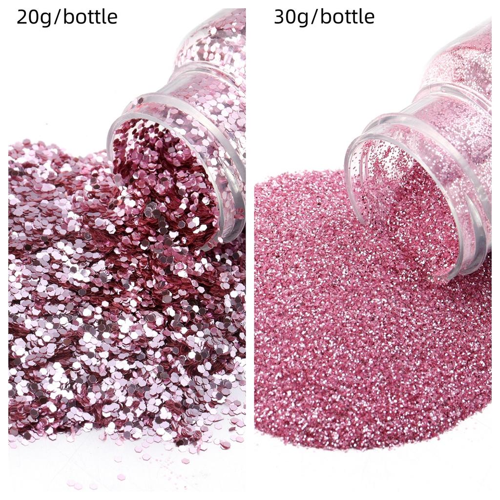 20/30g Glitter Sprinkles Powder Colorful Hexagonal Sparkly Powder Nail Art For Handicraft Creative Nail Paillette Decoration