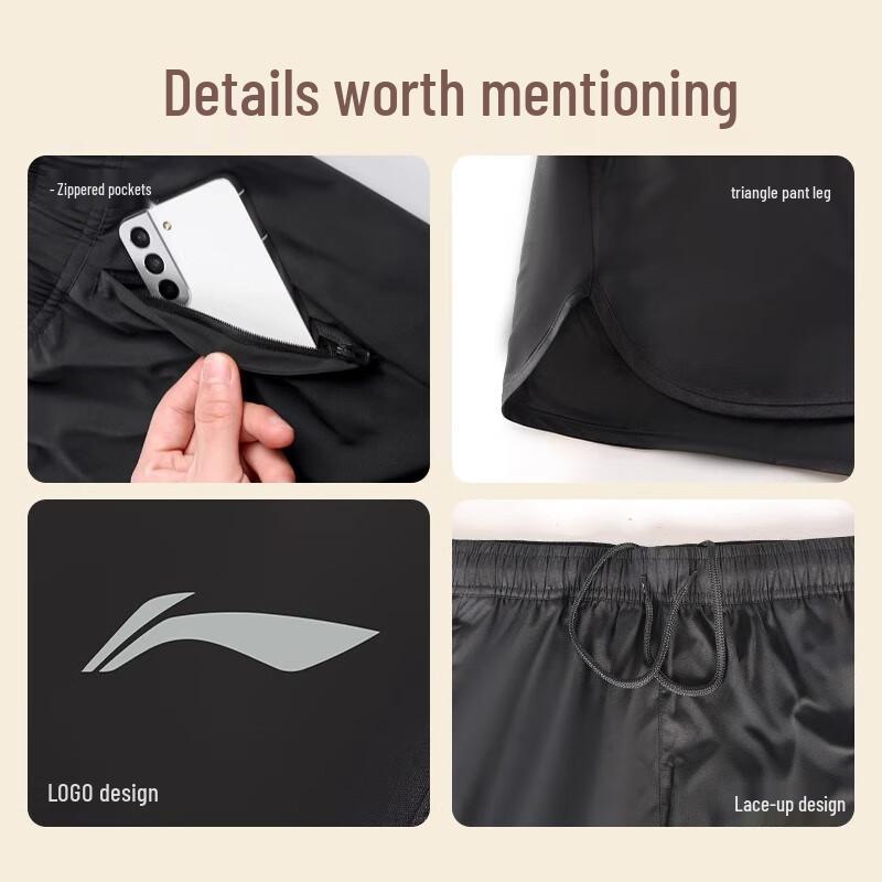 Pantaloncini da Corsa e Yoga Li-Ning da Donna in Seta di Ghiaccio ad Asciugatura Rapida