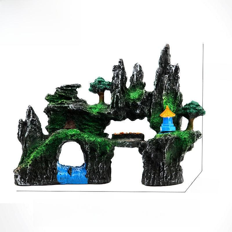 Aquarium Decorative Scenery Rocks Fish Tank Turtle Shrimp Hideout Artificial Mountain Pet Fish Tank Decoration Accessories