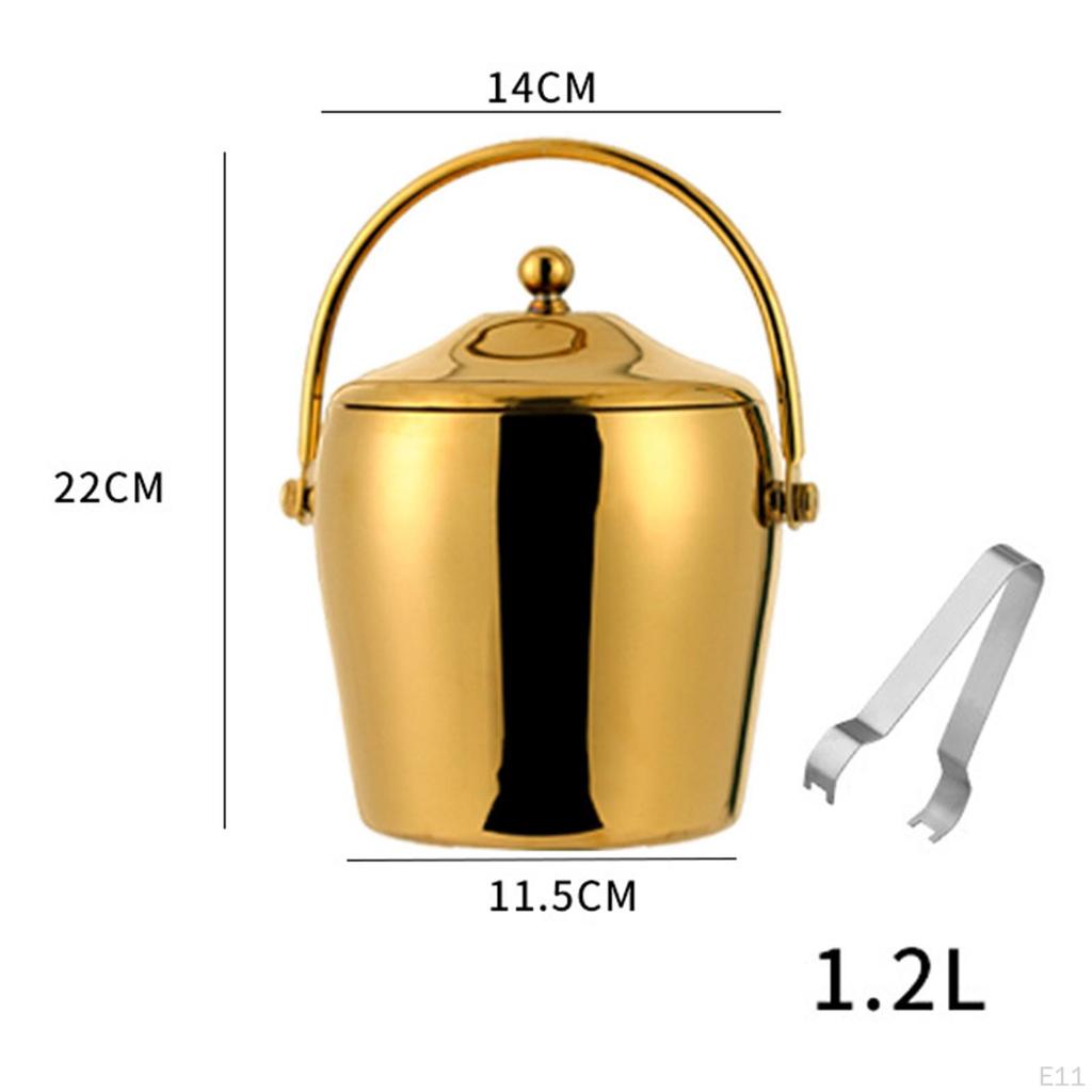 Doppelwandiger Eiswürfelbehälter Isolierte Edelstahlbehälter Metall Getränke-Wanne für Zuhause