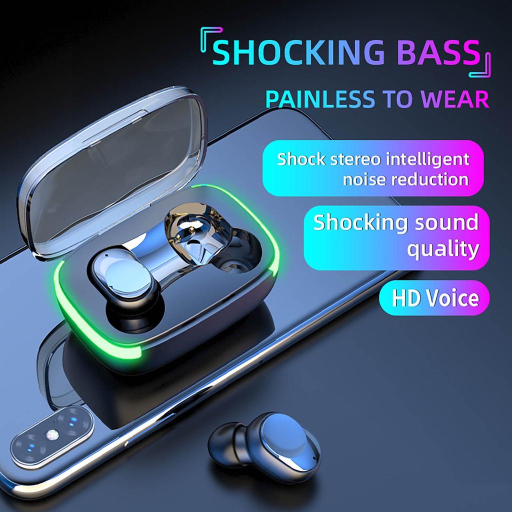  T-WS Y60 Fone Bluetooth Earphones Wireless Headphones Stereo Bass Music Earbuds Digital Display T-ouch Control Headset