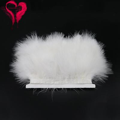 1 Meter Ausgefallenes Weiches Flauschiges Gefärbtes Buntes Truthahn-Marabu-Federband Spitzenbesatz 6-8 CM Partykleid Kleidungsstück Dekoration Fransen
