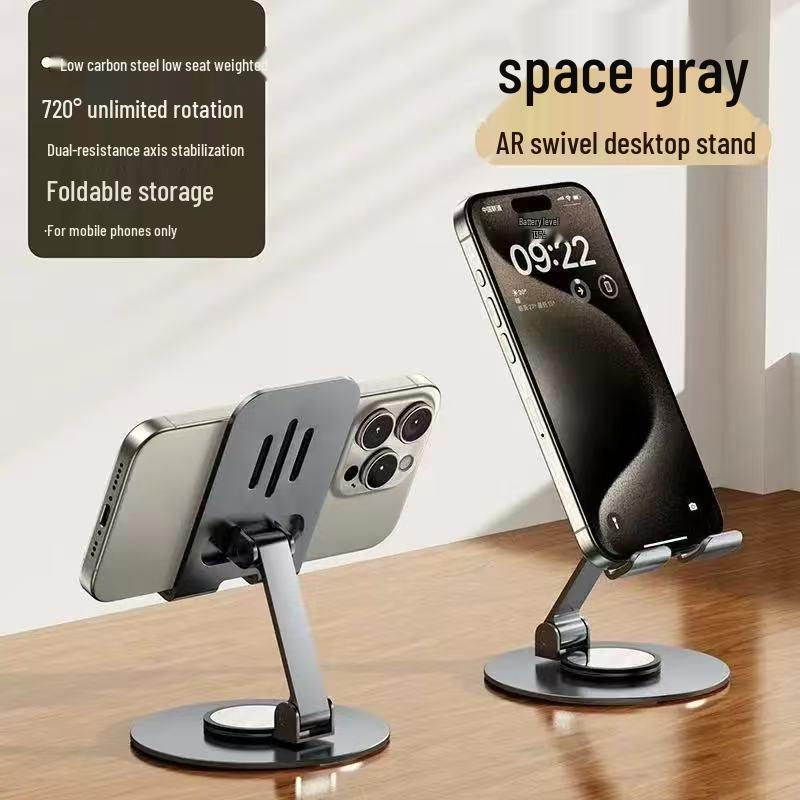 720° Rotating Metal Phone & Tablet Desktop Stand for Streaming & Entertainment