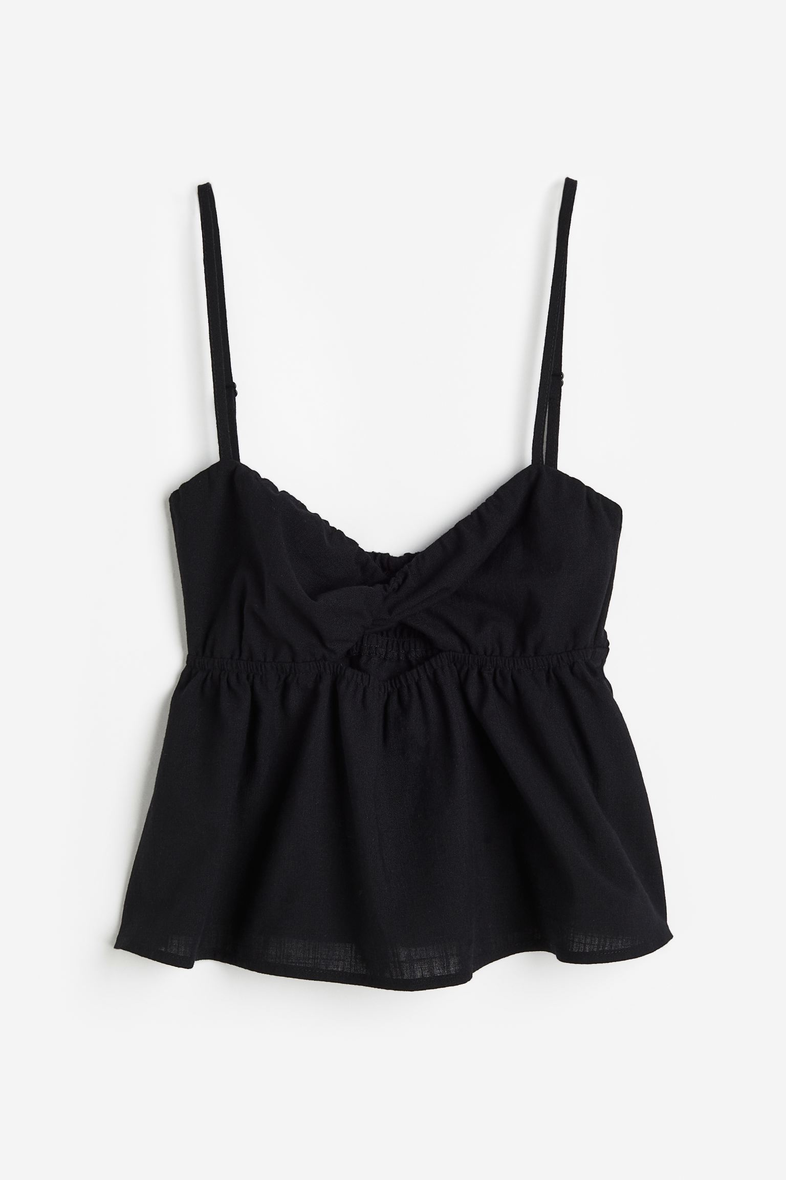 

Топ с баской и перекрученной деталью