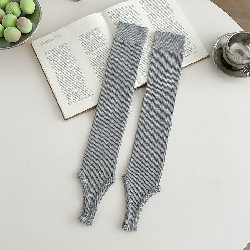 Damen Frühling und Herbst Einfarbig Persönlichkeit Dünne Beine Ballett Wind Fußsocken Wade Stapelsocken