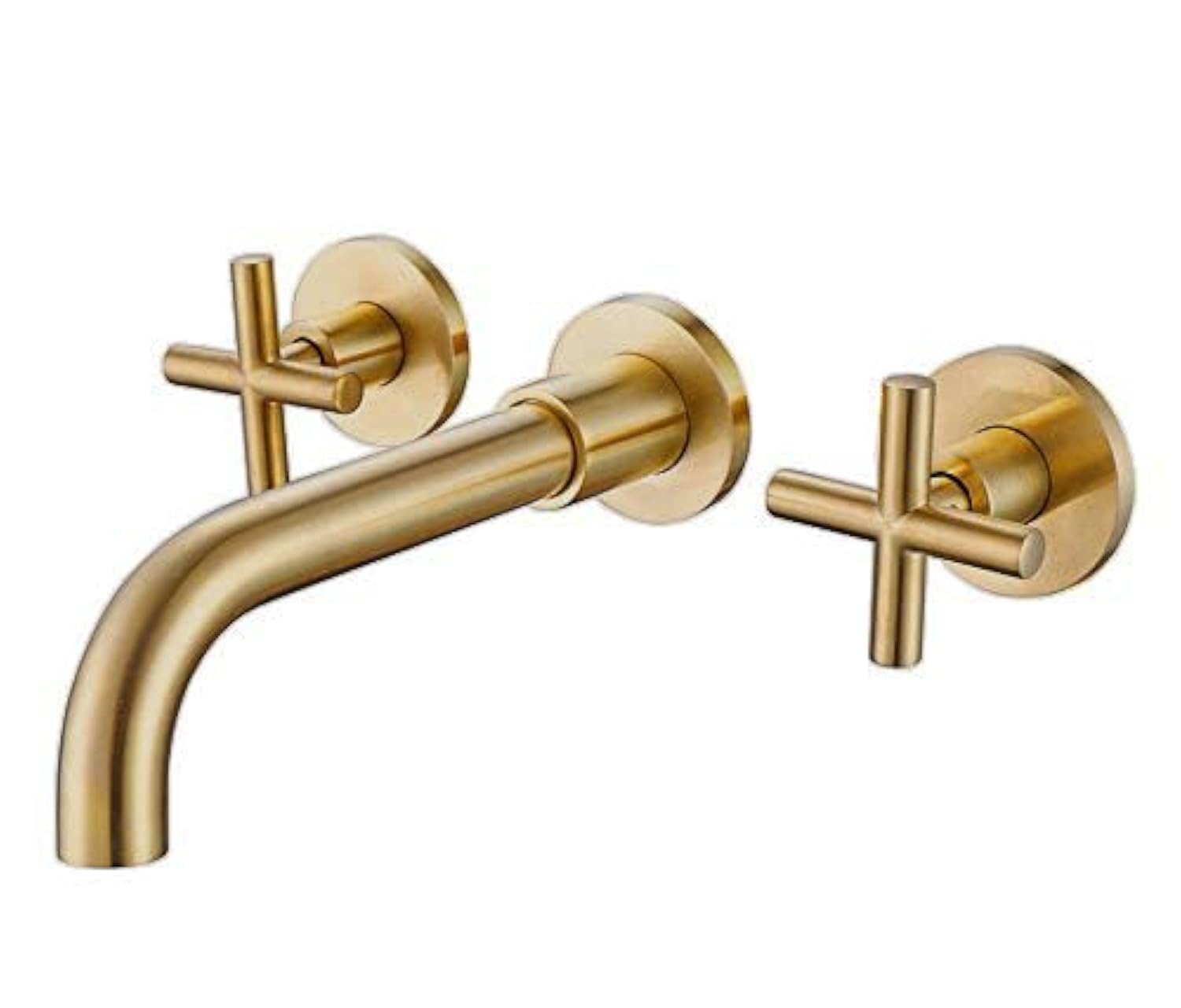 Brushed Gold Wall-Mounted Basin Faucet Dual
