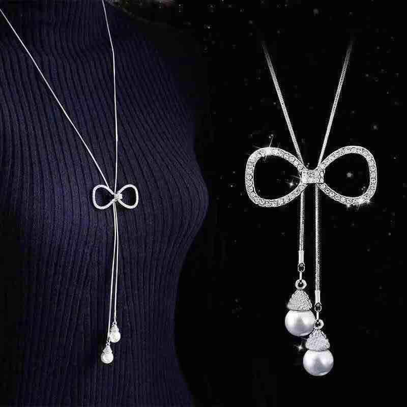 Herbst/Winter Engel Mädchen Blume Pullover Kettenhalskette: Koreanische Mode Persönlichkeit mit Pfauendesign für Frauen