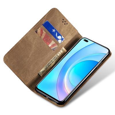 For Honor Magic6 Pro 5G Leather Case Wallet Phone Cover Jeans Cloth Texture