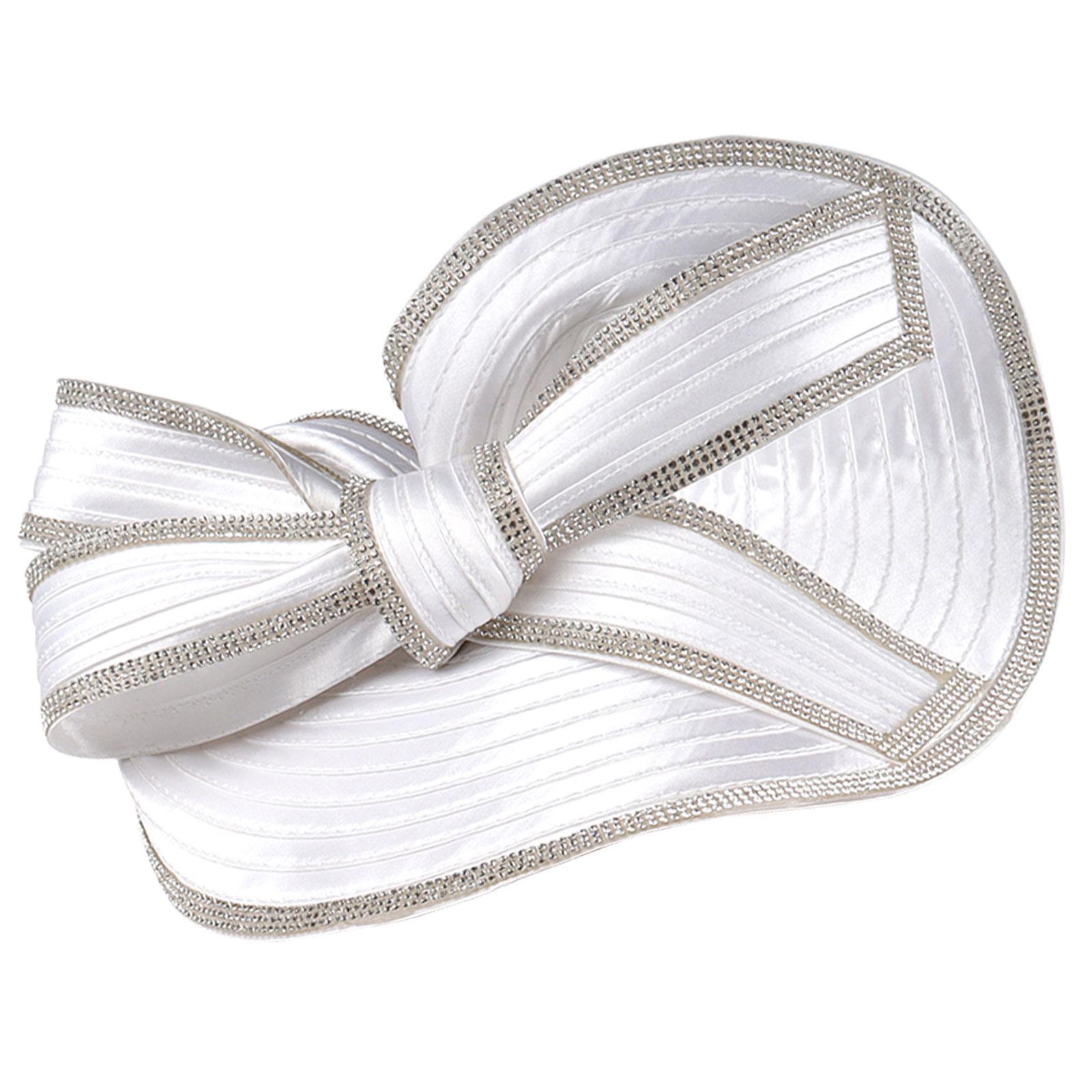 

Tea Party Fascinator Hat Hairhoop for Party Wedding Women Rhinestone Bowknot Fascinator Headband Exaggerated Church Cap білий