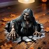 Halloween Scary Witch Floor Stickers Self Adhesive Removable Waterproof Wall Decals For Home Bedroom Door