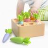 Montessori Toddlers Toys, Macron Carrot Harvest Game Wooden Toy for Age 2 3 Old Baby Kids, Educational Learning Shape Sorting Matching Gifts